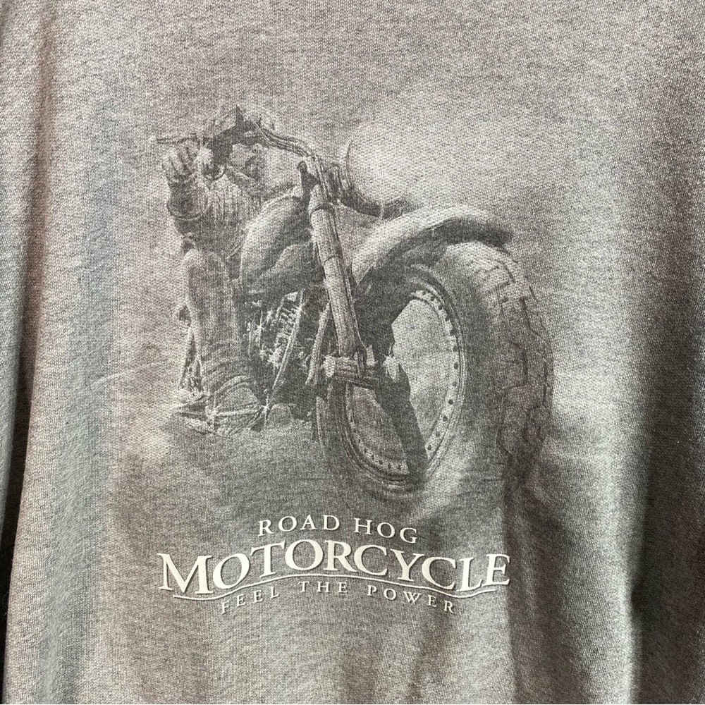 Vintage Biker Sweatshirt Road Hog Motorcycle - Picture 2 of 5